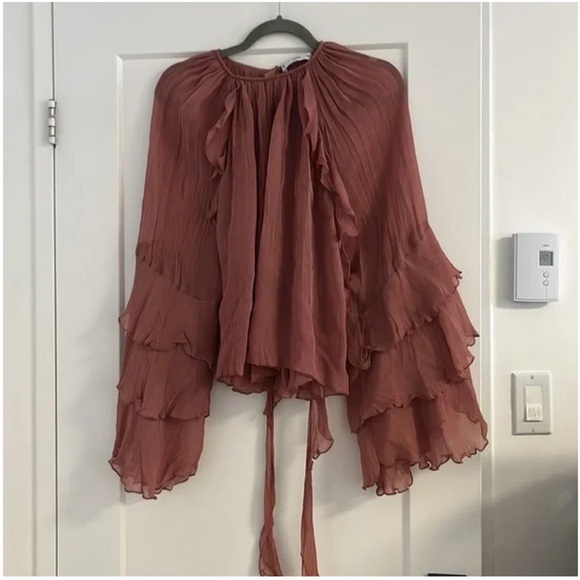 MANGO RUFFLE BLOUSE - Picture 3 of 4